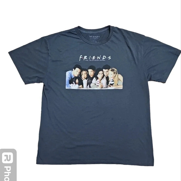 FRIENDS TV Show Blue Graphic T-Shirt Men’s Large 90s Y2K Retro Merch Tee - Picture 2 of 6